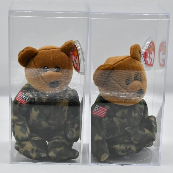 Beanie Babies "Hero" Pair With US Flag Facing Both Ways On Right Arm - Picture 1 of 16